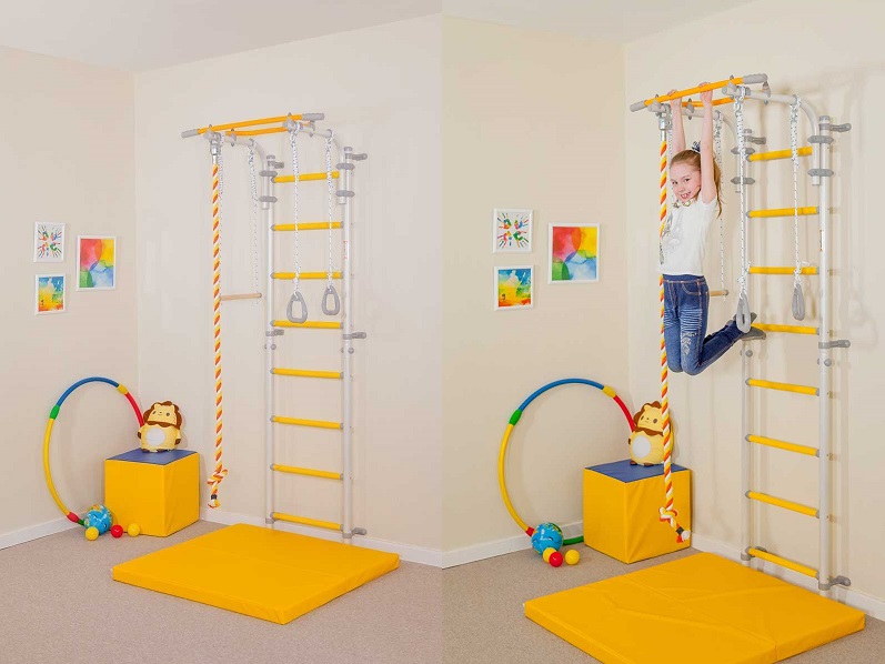  шведскую стенку для ребенка с массажными ступенями, с турником и .
