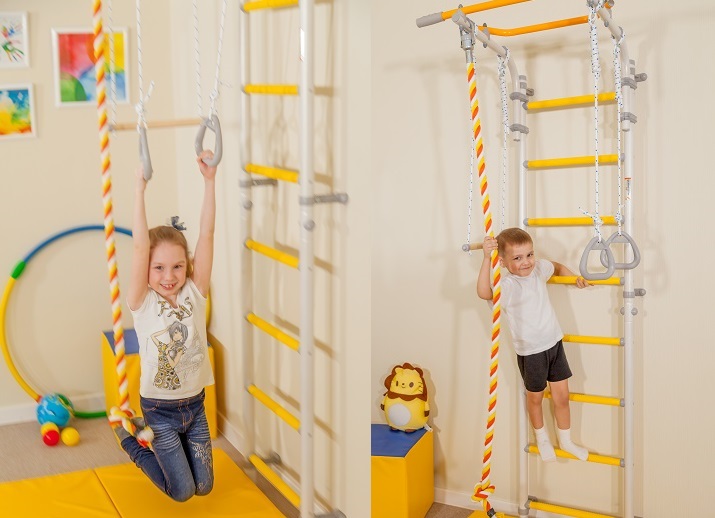  шведскую стенку для ребенка с массажными ступенями, с турником и .